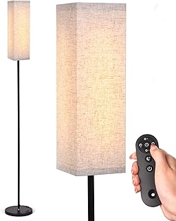 Floor Lamp for Bedroom Living Room Office with Remote Control Modern Living Room LED 4 Color Temperature & Stepless Dimmer, Standing Elegant Lamp 3000k-7000k (Square)
