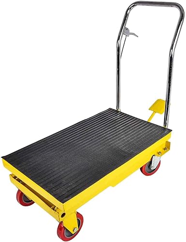 Miniatura 2 de JEGS Carro elevador hidráulico, capacidad de 1100 libras, mesa elevadora de tijera ajustable de 10.5 a 31 pies de altura, mesa elevadora accionada
