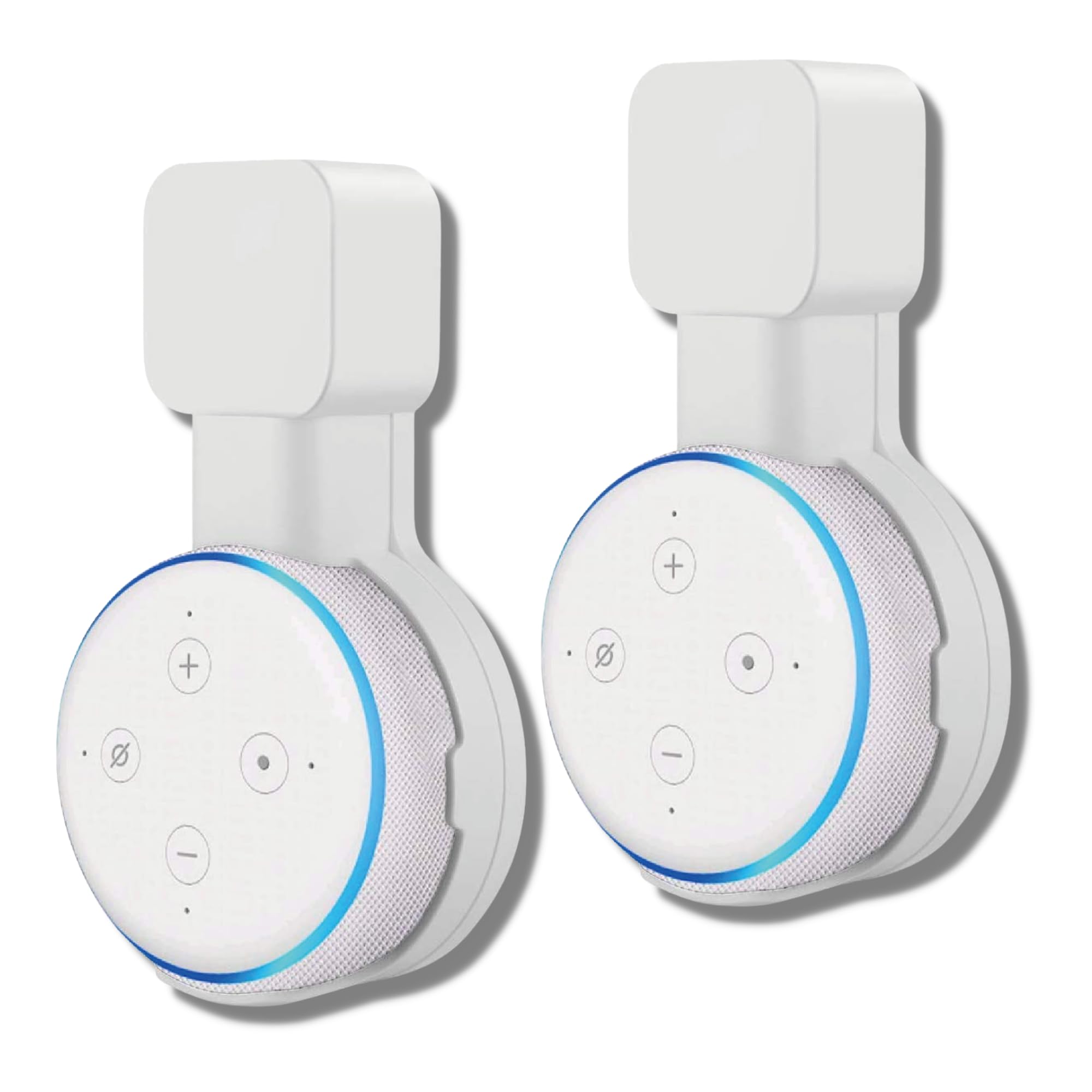 Sintron 2X Smart Home Speaker Wall Mount for Dot 3rd Generation & Google Mini, Mount Stand with Built-in Cable Management, for Kitchen, Bathroom, Bedroom, No Screws (2 Pack, White)