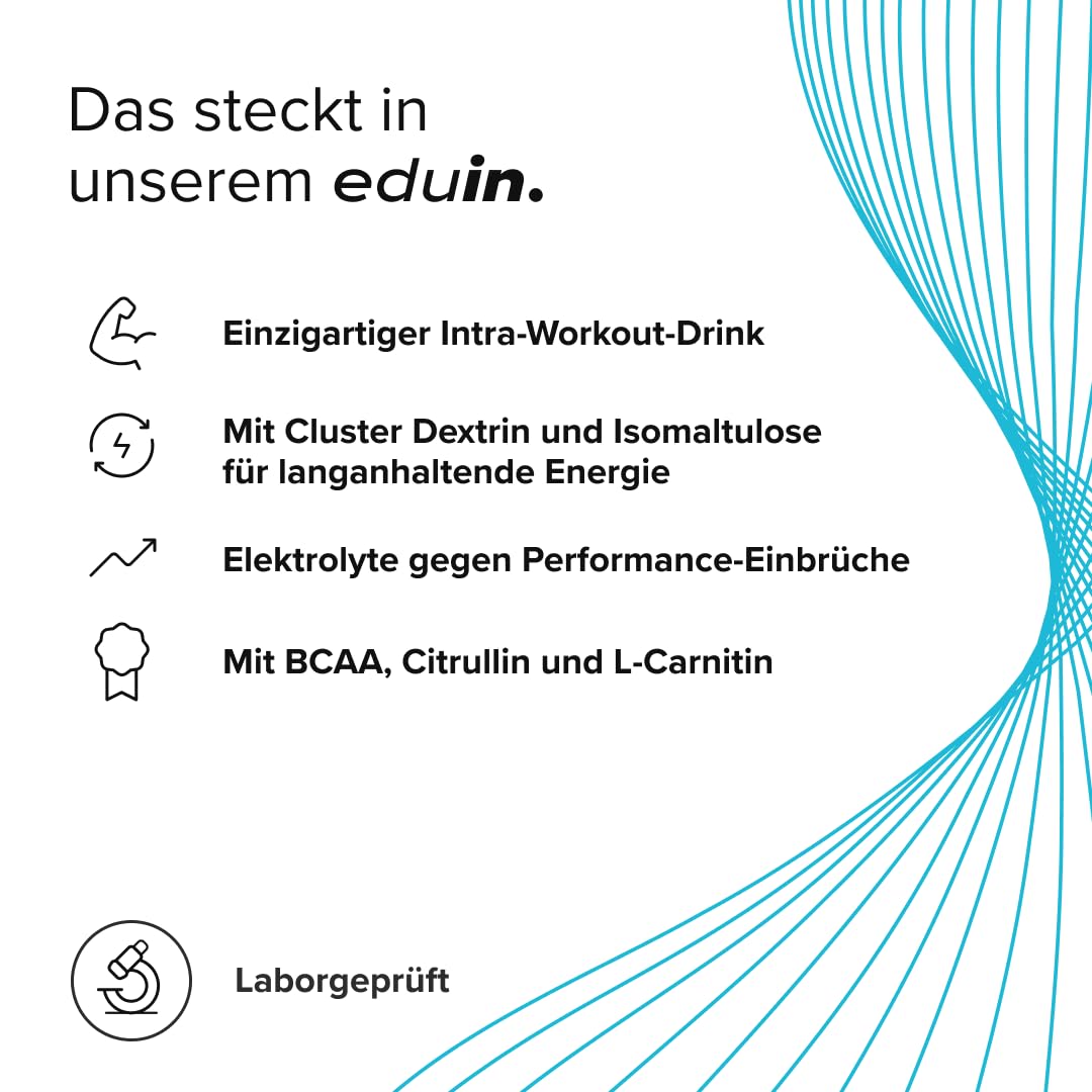 edubily® eduin Intra Workout Drink mit komplexen Kohlenhydraten, Elektrolyten, BCAA, Citrullin-Malat und Carnitin (1500 g, Ananas)