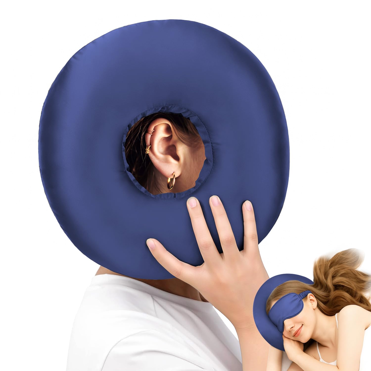 Coussin de piercing oreille pour dormeur sur le côté oreiller donut anti pression