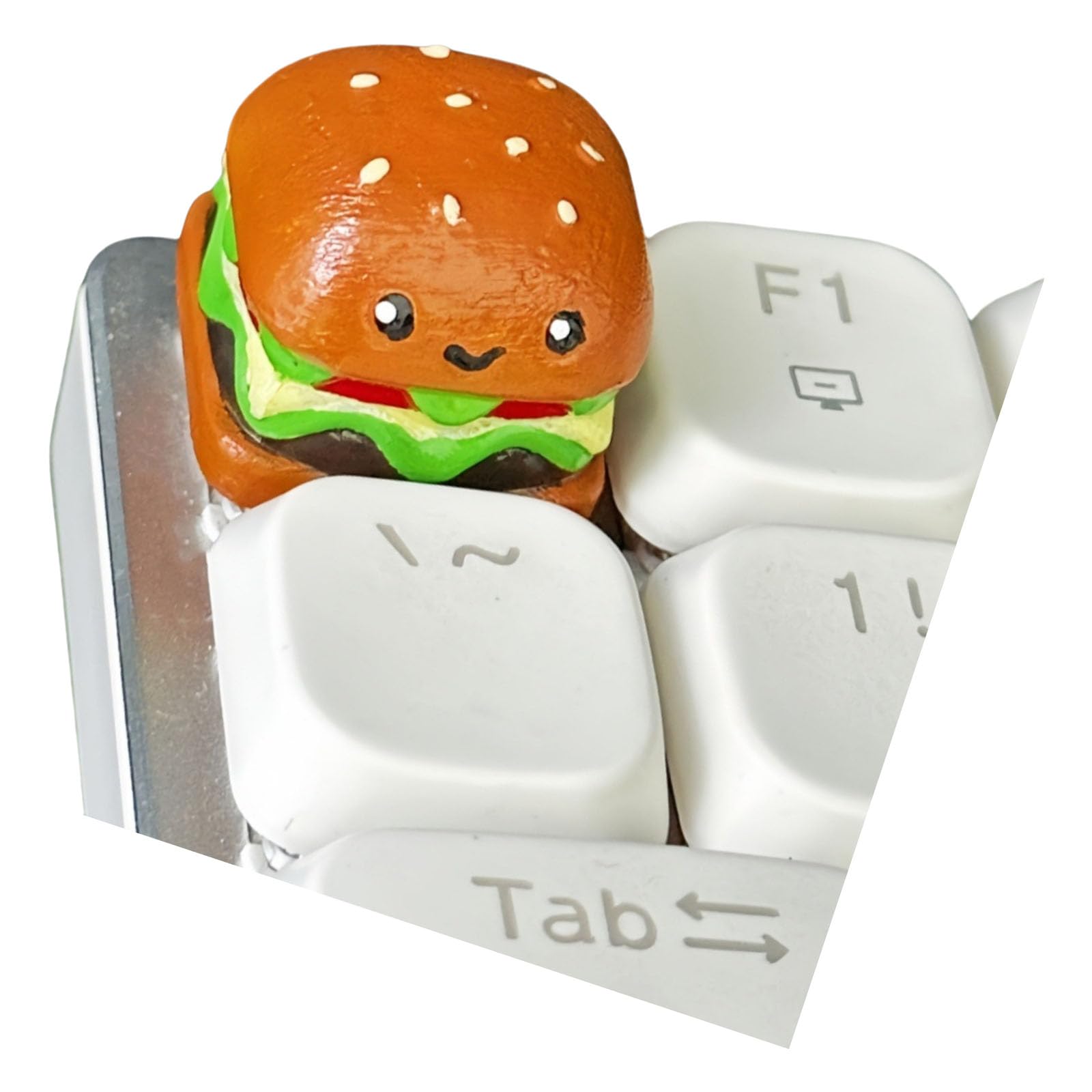Maxtonser Resin Food Keycaps Realistic Burger Fries Hotdog Designs For Mechanical Keyboards Lightweight and Durability 3D Printed