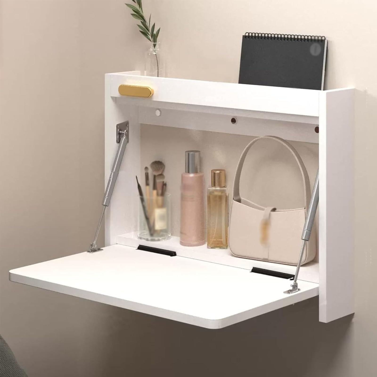 asdchZen Compact Wall-Mounted Floating Folding Makeup Table For Home, Office, Workshop & Garage, Space-Saving Design,D-56cm/22in