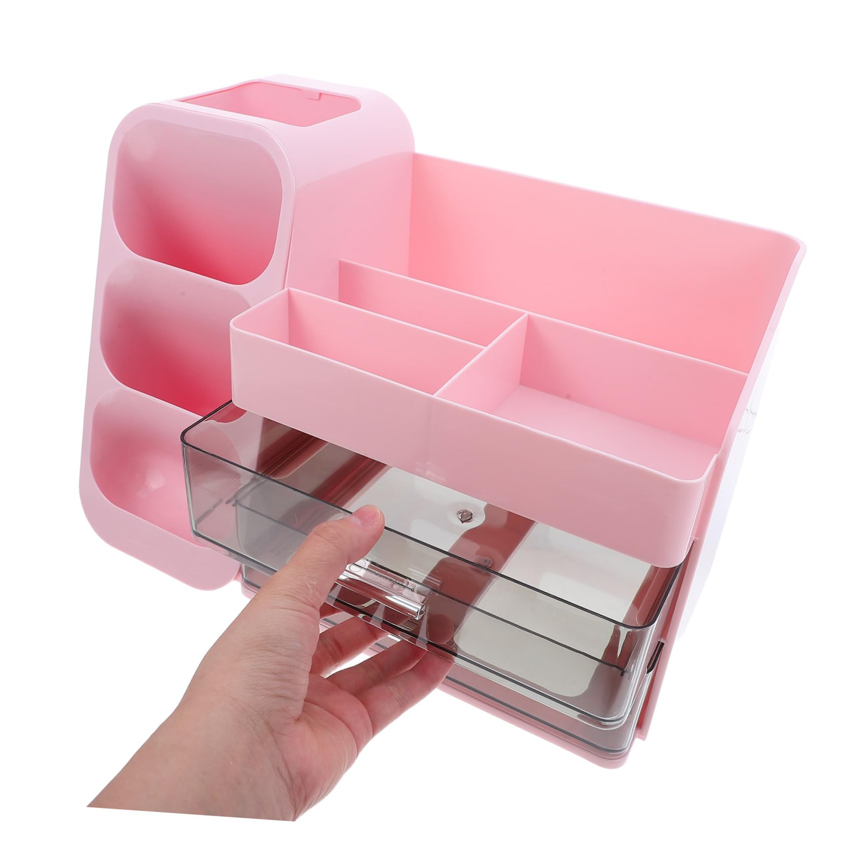 Rose Boîte de Rangement Maquillage Multifonctionnelle en Plastique