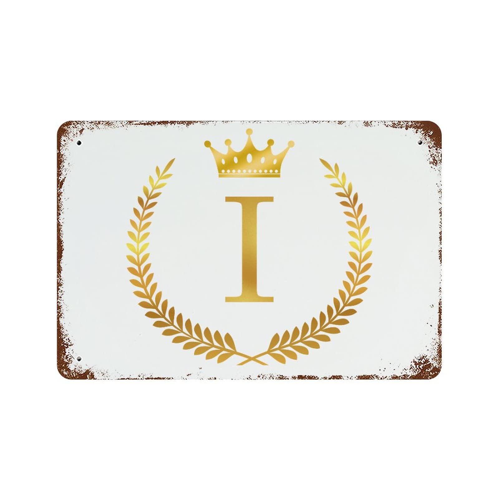 Lettres de l'alphabet I dorées pour panneau de maison et décoration de mariage champêtre