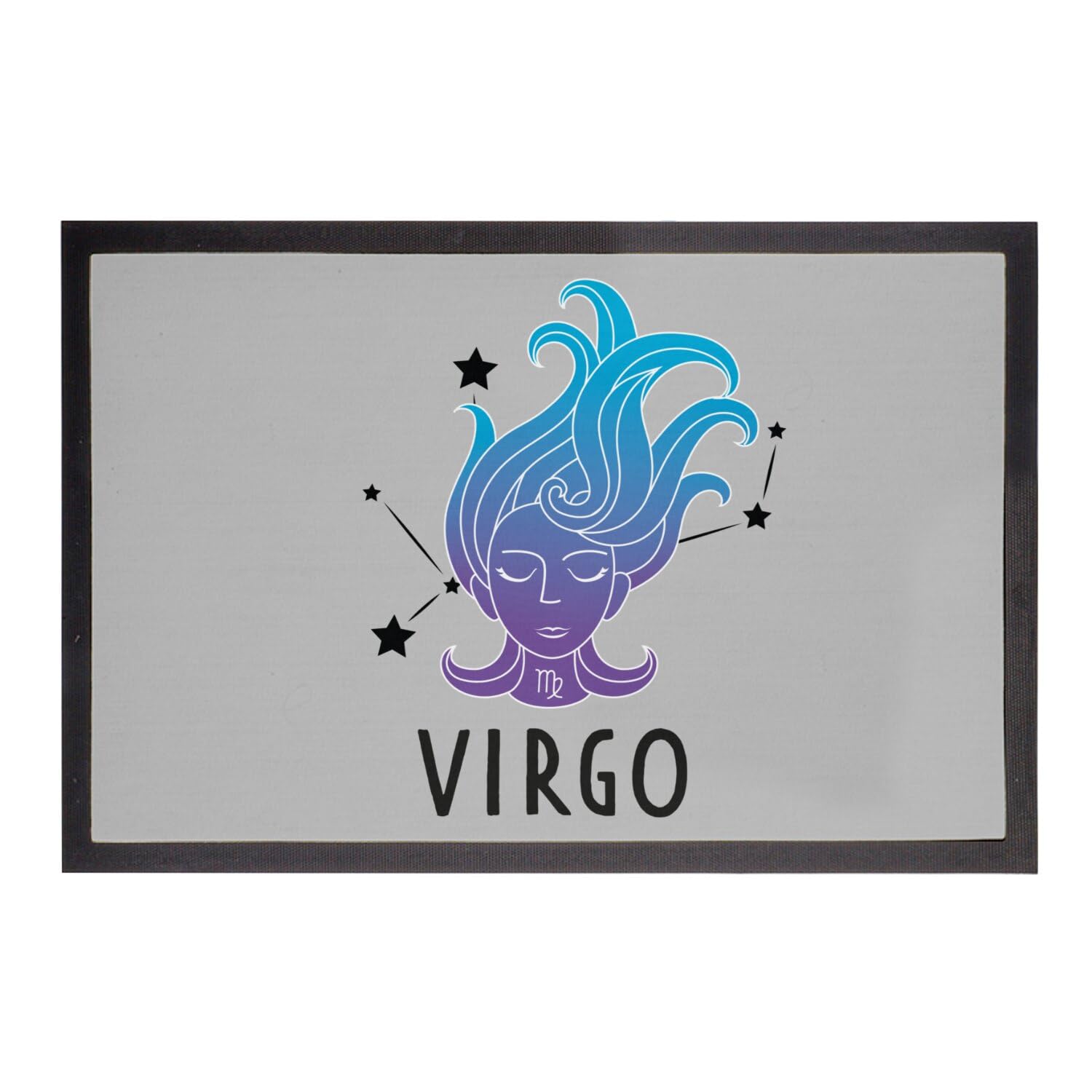 Paillasson Gris Virgo Astrologie Cadeau Idéal Crémaillère Zodiaque 75x50cm