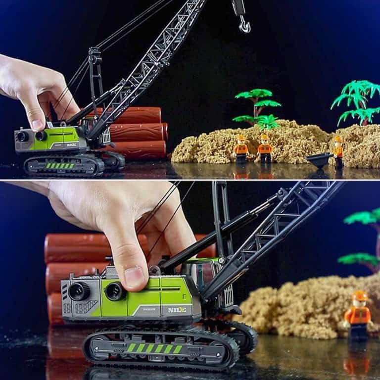 Hontral Green and Black Crane Toy Kids Multicolors Alloy Head Diecasts Toy Engineering Vehicle Toy Excavator Crane Model Truck Car Toys for Boys Gifts Home Decor Vehicle Truck (601-06) 2