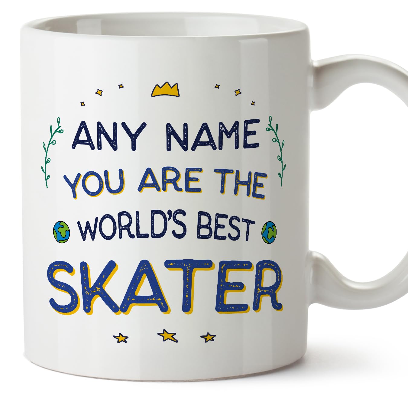 MUGFFINS Personalised Mug for Skater - in English - World's Best - Funny Custom Gift for Colleagues - Ceramic 11oz Mug