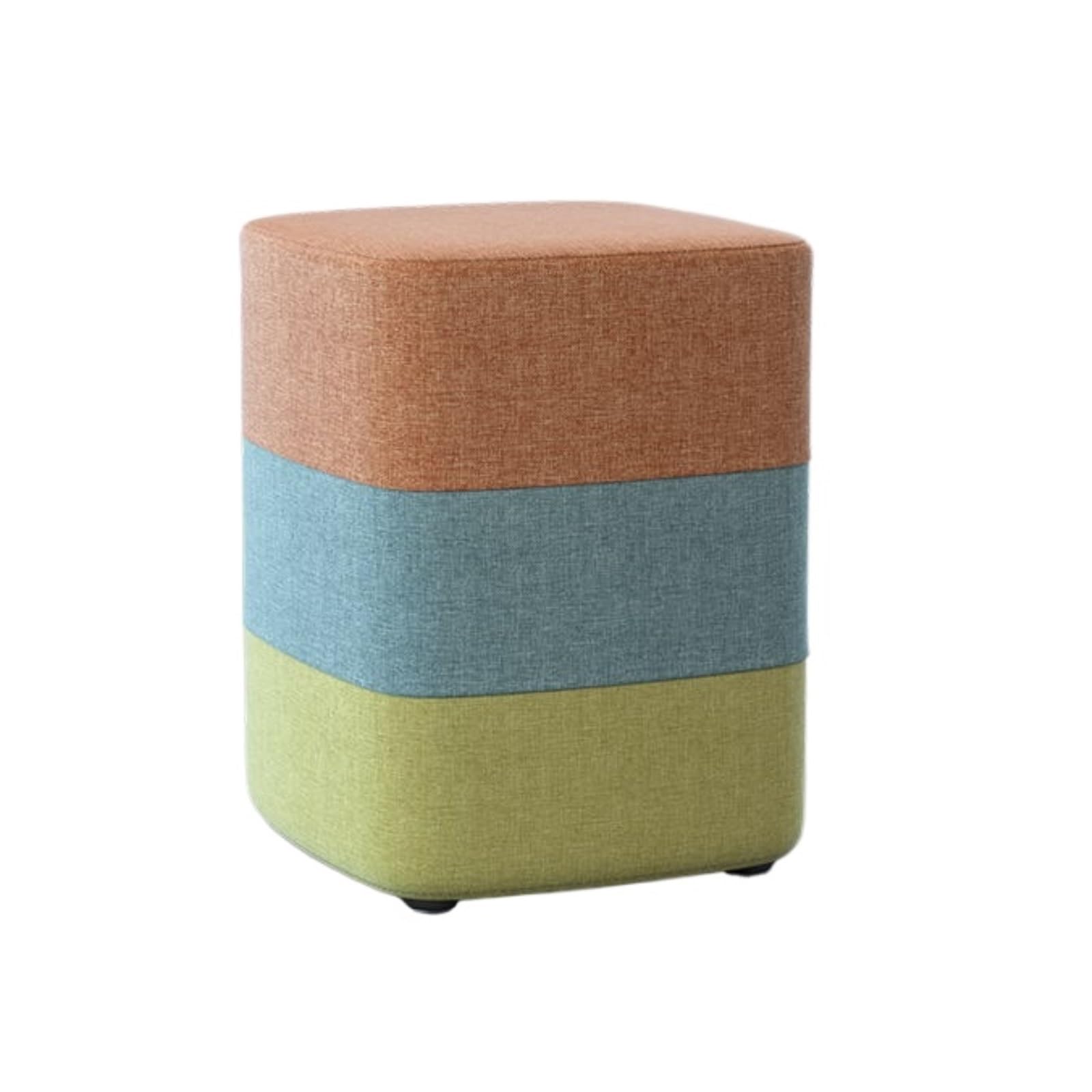 Ottomana Salón Reposapiés Moderno Y Sencillo De Algodón Lino con Arcoíris Funda Extraíble Lavable Asiento Extra(Multi-Colored,28x35cm)