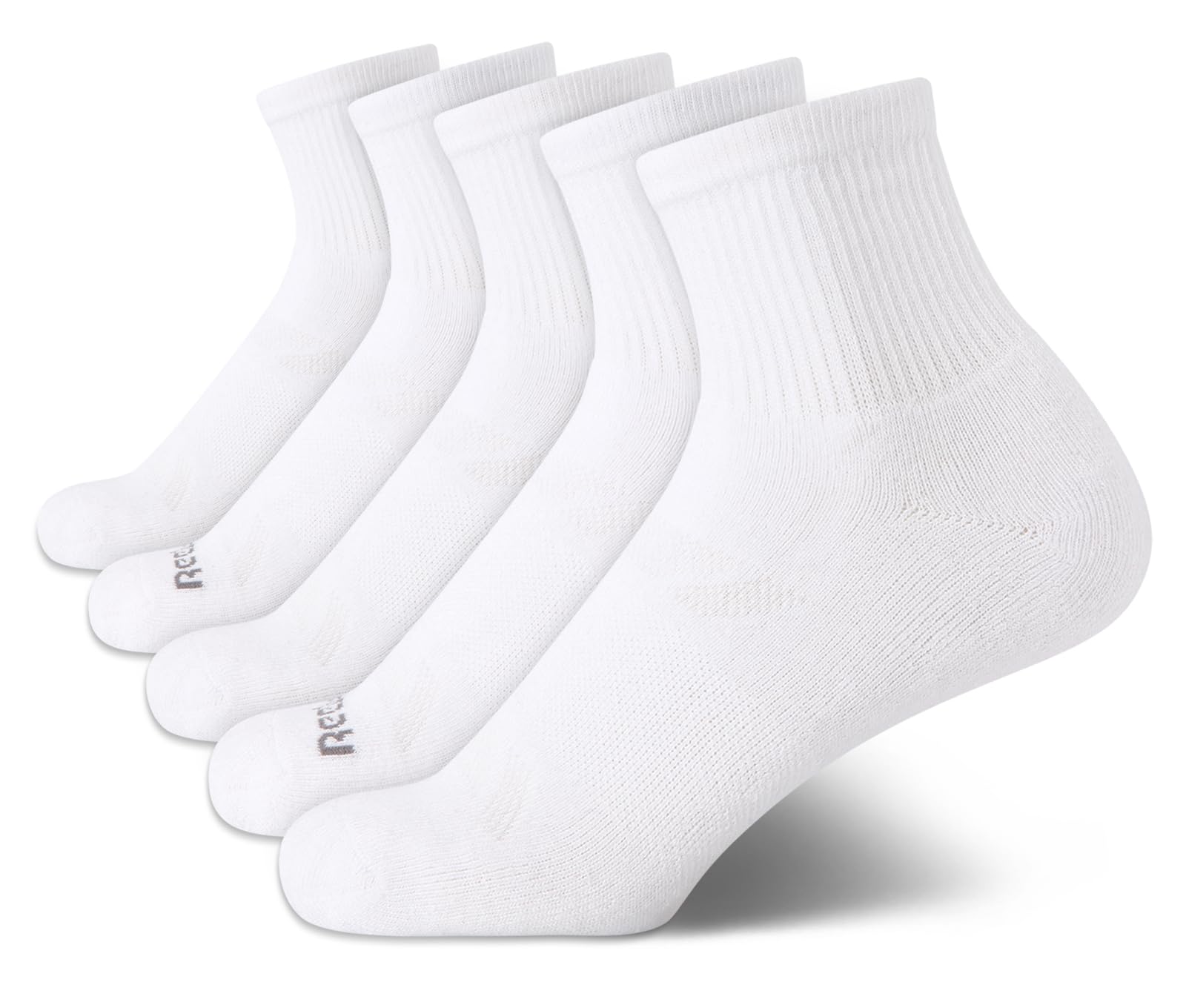 Reebok Womens Crew Socks 5 Pack Moisture Wicking Cushioned Mid Calf
