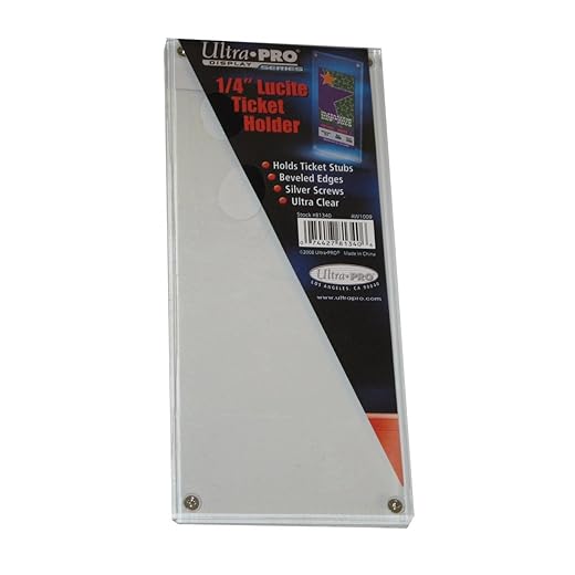 Ultra Pro - Lucite Ticket Stub Holder (2-1/2" x 7") - Protect your Ticket From Your Favorite and Most Memorable Concert , Movie , Show, or Play , Display your Ticket to Friends and Family
