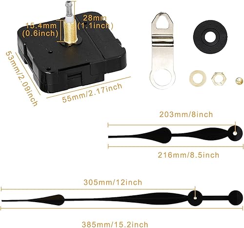 Miniatura 2 de JJDD Carkio - Reloj de movimiento de alto torque, mecanismo de movimiento del reloj de eje largo de 1.102 in con manecillas, kit de movimiento de