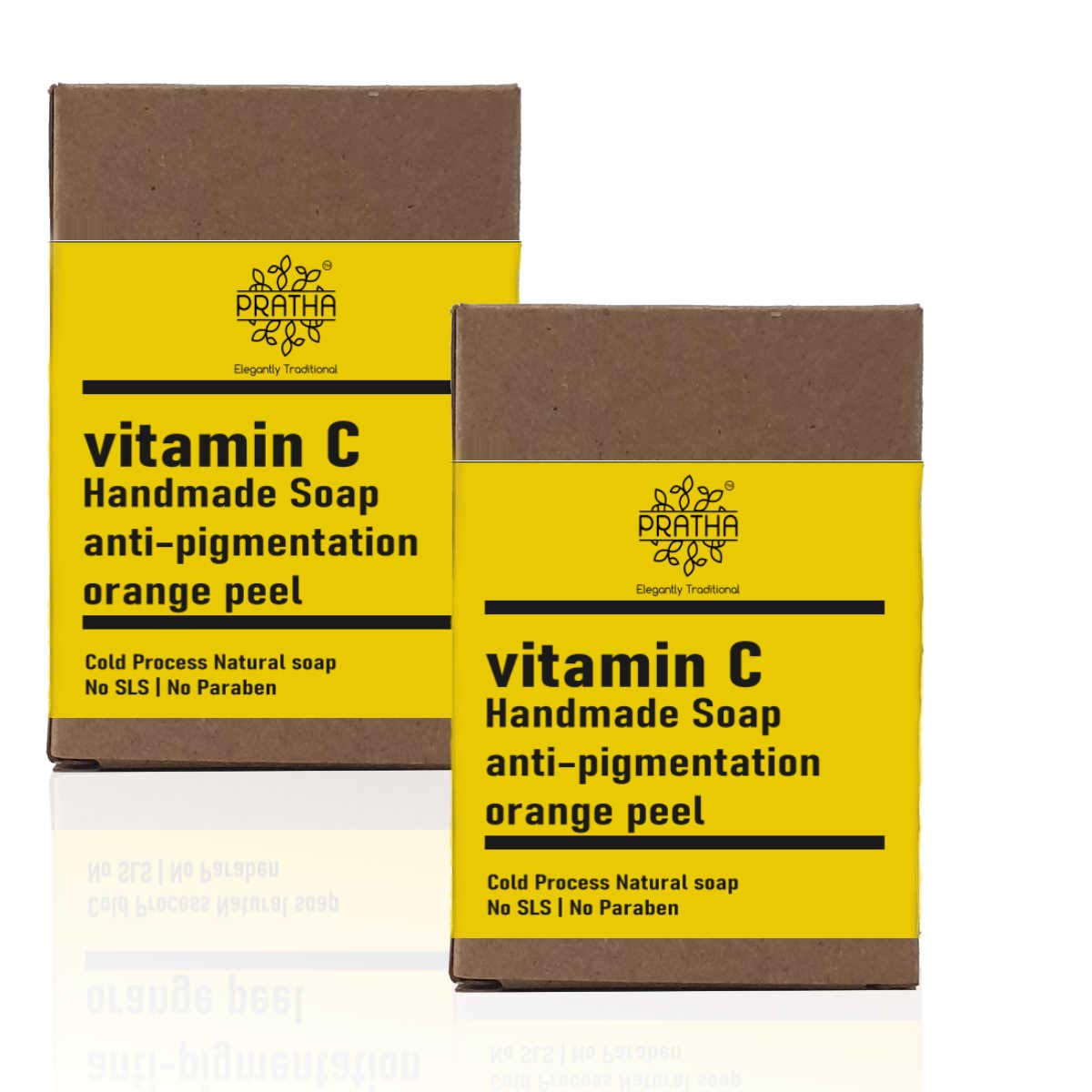 PRATHA VITAMIN C Handmade Soap Natural and Cold Process (Pack of 2 X 100gm)