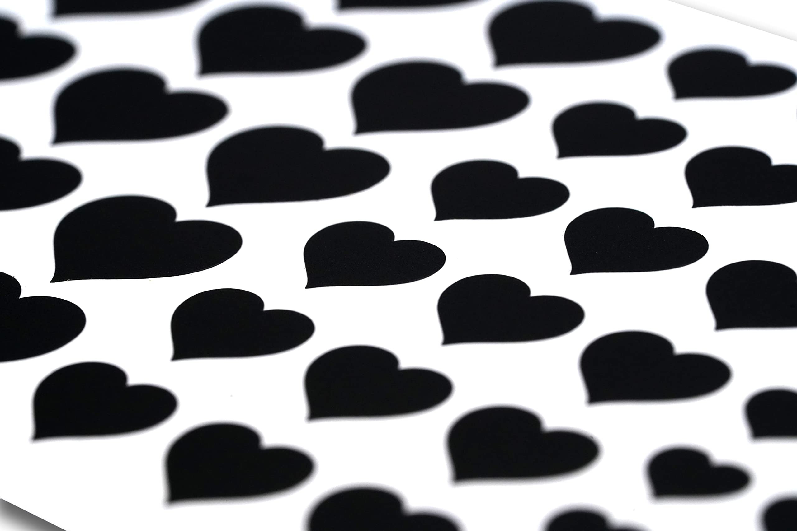 BLOCKED Stackable Webcam/Camera Vinyl Covers | 57 Low-Tack Restickable Webcam Sticker | 3-Sizes | Black 57-Pack Hearts (Muted Matte)