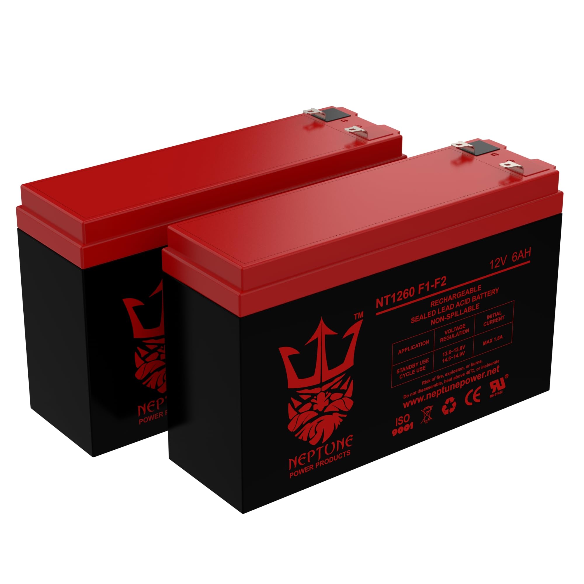 Brand NT1260F1F2 12V 6Ah Sealed Lead Acid Reacharchable Replacement Battery for - CSB HR1224W F2F1 (2 Pack)