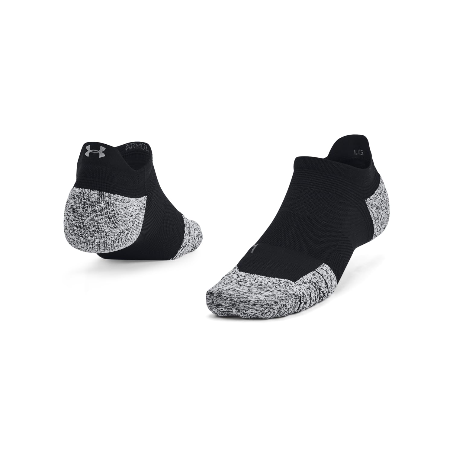 Under Armour Unisex Black Low Socks Ua Ad Run Cushion 1Pk Ns Tab 1376075-001 Md