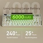 RK ROYAL KLUDGE M70 Clavier mécanique sans fil avec clés macro 2,4GHz/Bluetooth/Wired 75% Jeu de clavier avec 6000mAh Affichage du joint d'étanchéité de la batterie & Bouton RGB Commutateur de crème linéaire à chaud