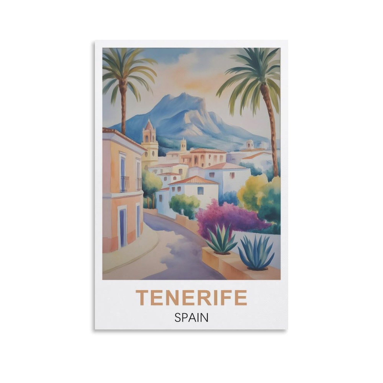 EZMLFA Diamond Art Kits Adults,Tenerife Spain,5D DIY Diamond Art Kits for Beginners Round Full Drill Diamond Painting for Home Wall Decoration Gift 30x40cm