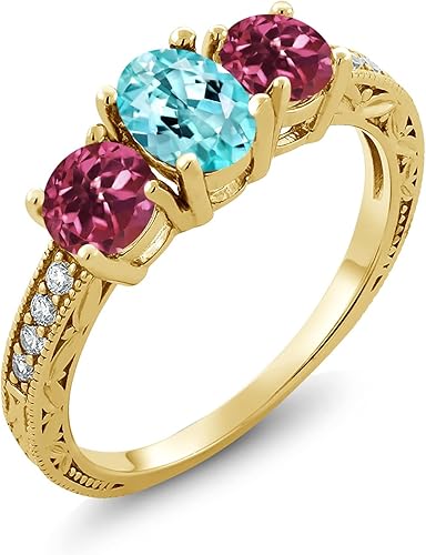 Amazon | Gem Stone King 1.98カラット 天然 アパタイト 指輪 リング