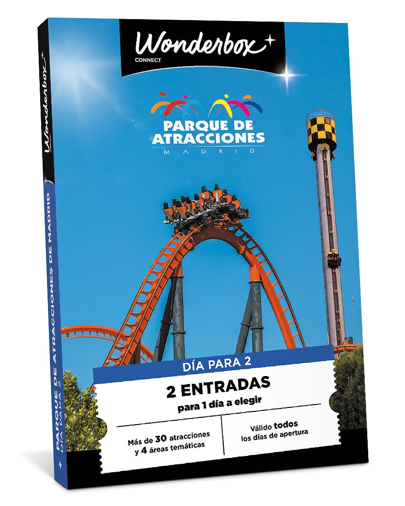 WONDERBOX Connect - Caja Regalo - Parque De Atracciones - 2 entradas para 1 día - Más de 30 Atracciones - Válido Durante 27 Meses