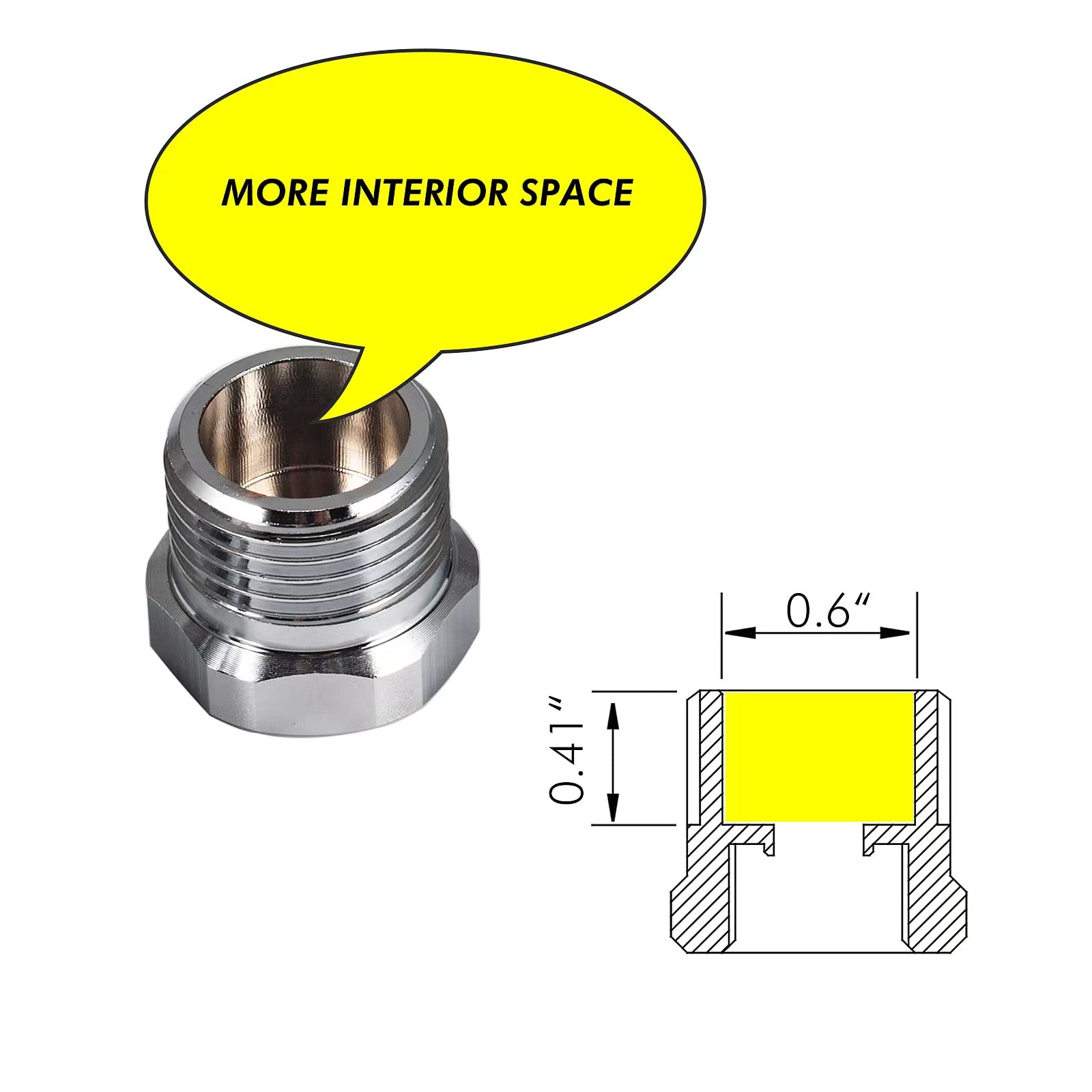Adaptador de manguera de agua, G 1/2 macho a 3/8 hembra (9/16-24) accesorios de tubería de agua, conector de manguera de agua con arandela de goma (paquete de 2)