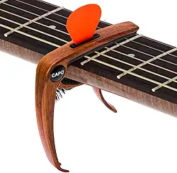 Capo de Guitarra, Capotraste Violão Guitarra Aço, Capo de Guitarra Acústico Acústica E Elétrica, 3 Em 1 Capotraste com Suporte de Palheta E Extrator de Pino de Ponte