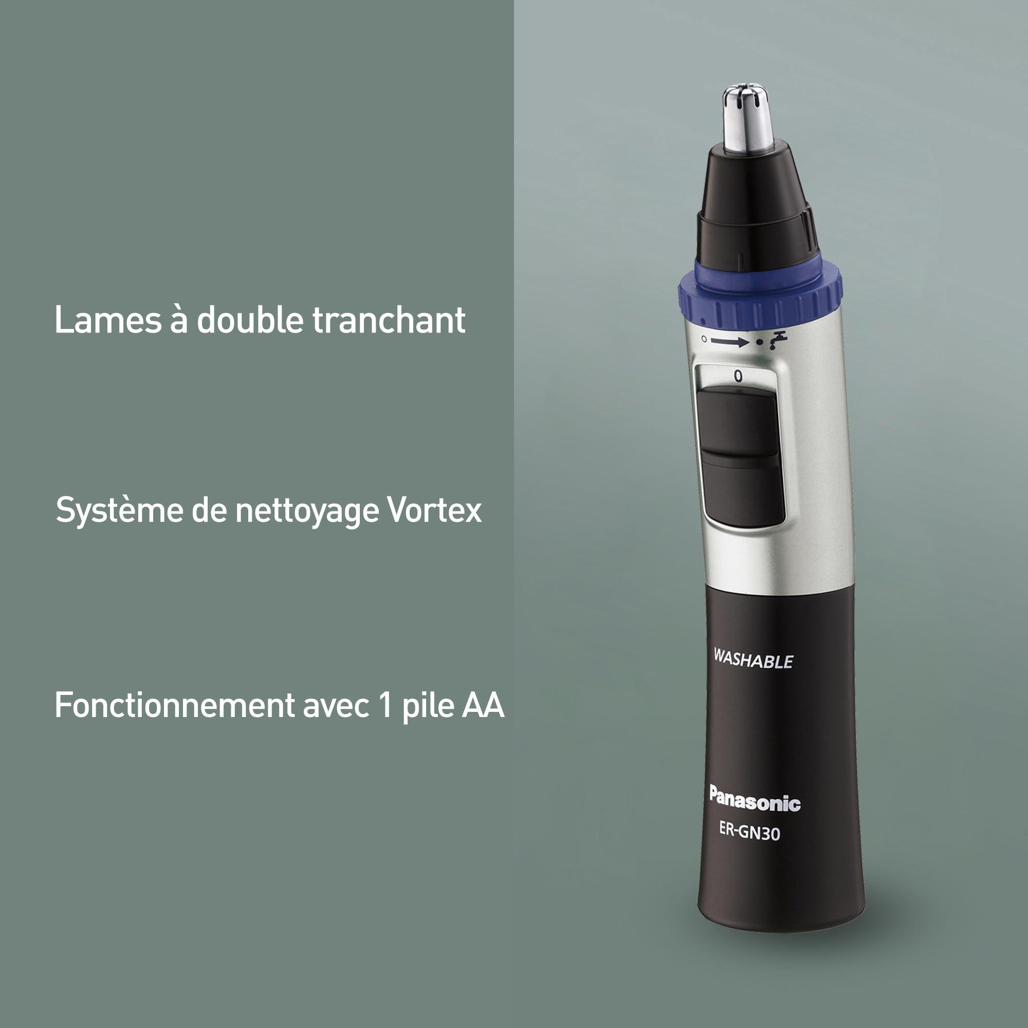 Panasonic - Personalcare ER-GN30-K503 | Tondeuse Multi - NezOreillesSourcils Coupe de précision Alimentation sans fil Fonctionne avec piles Wet & Dry Noir