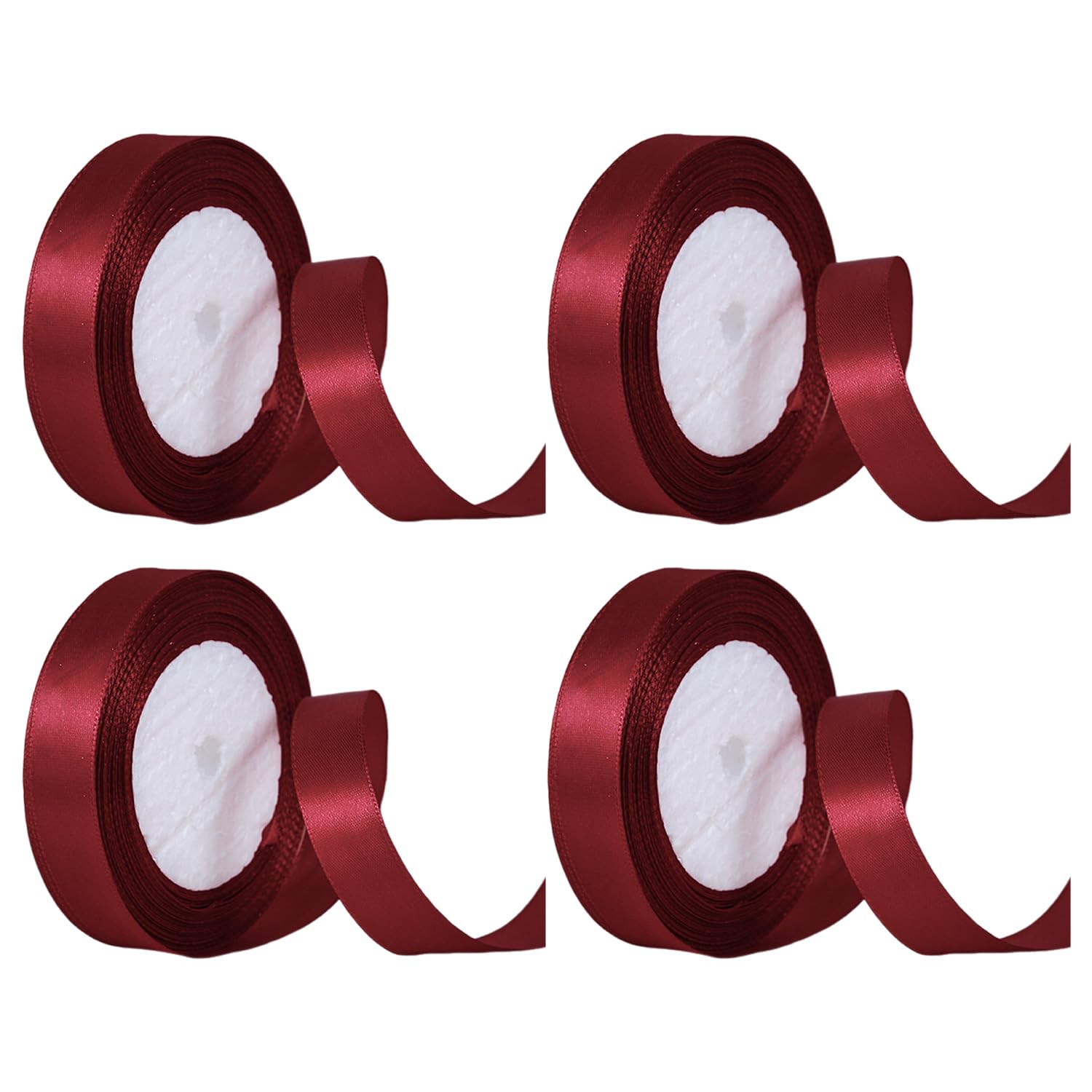 CYNOSURETECH 4 Rolls Of Decorative Ribbon, Polyester Ribbon, Diy Handicrafts, Can Be Used For Gift Wrapping, Floral Arrangements, Baking, Sewing, Party Decoration