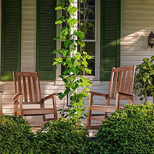 Vaneventi Outdoor Rocking Chair With 350Lbs Support, All-Weather Oversized Outdoor Chair, Fade-Resistant Porch Rocker Chair, 34L 27W 46.8H (Brown) #TOP1