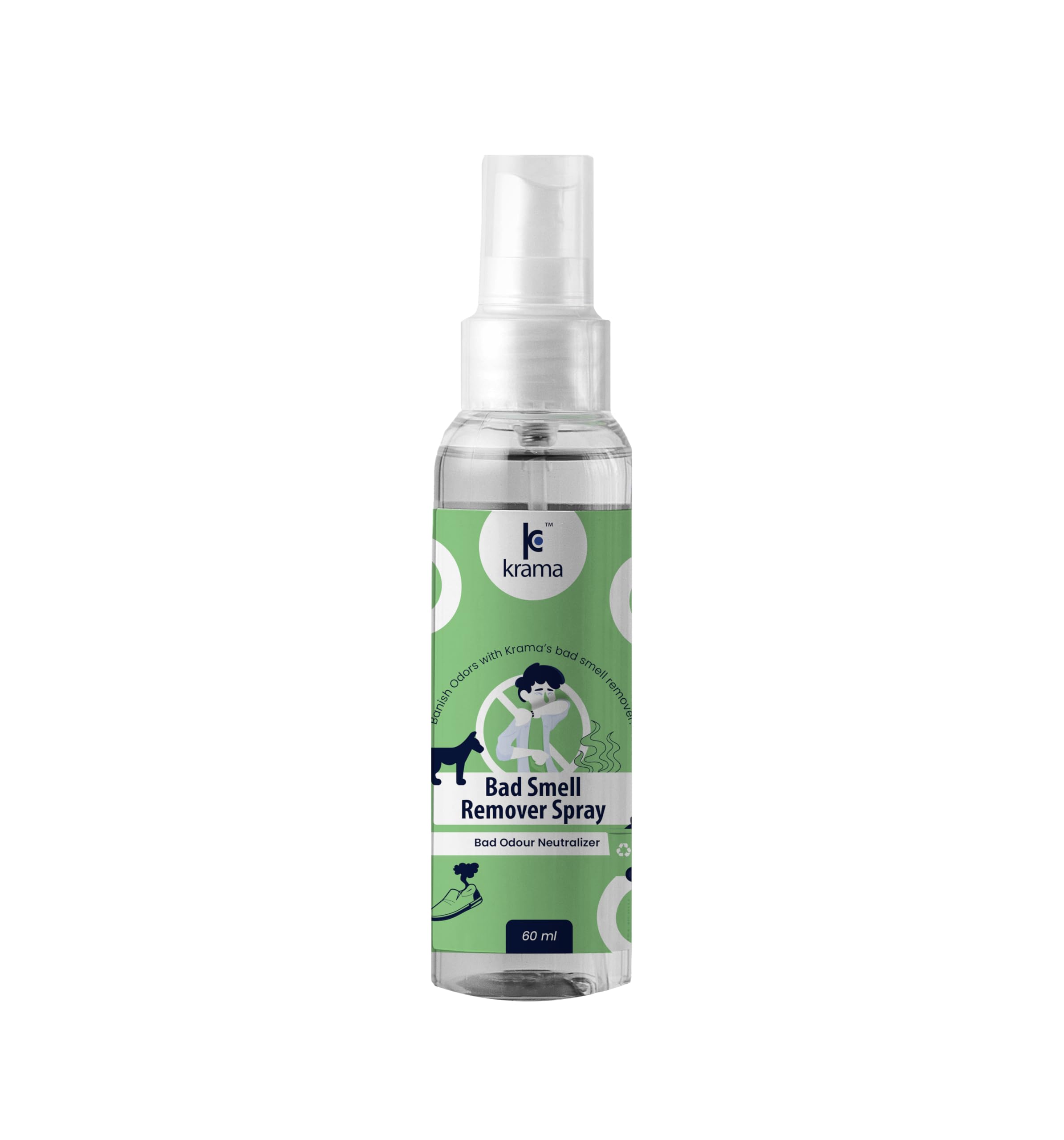 Krama Bad Smell Remover Spray For Bathrooms, Shoes, Pets and More | Multi-Purpose Odour Eliminator Spray Pack Of 60Ml (B0D571968F) Amazon Price History, Amazon Price Tracker