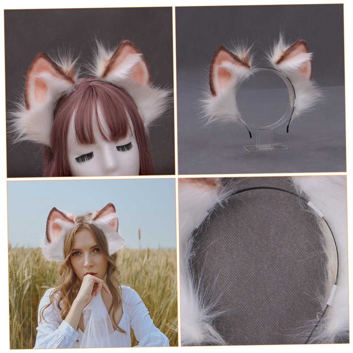 Beavorty 3pièces Bandeau Peluche Oreilles De Renard Pour Cosplay Et Fête Accessoire Original Et Élégant Pour Femmes Et Filles