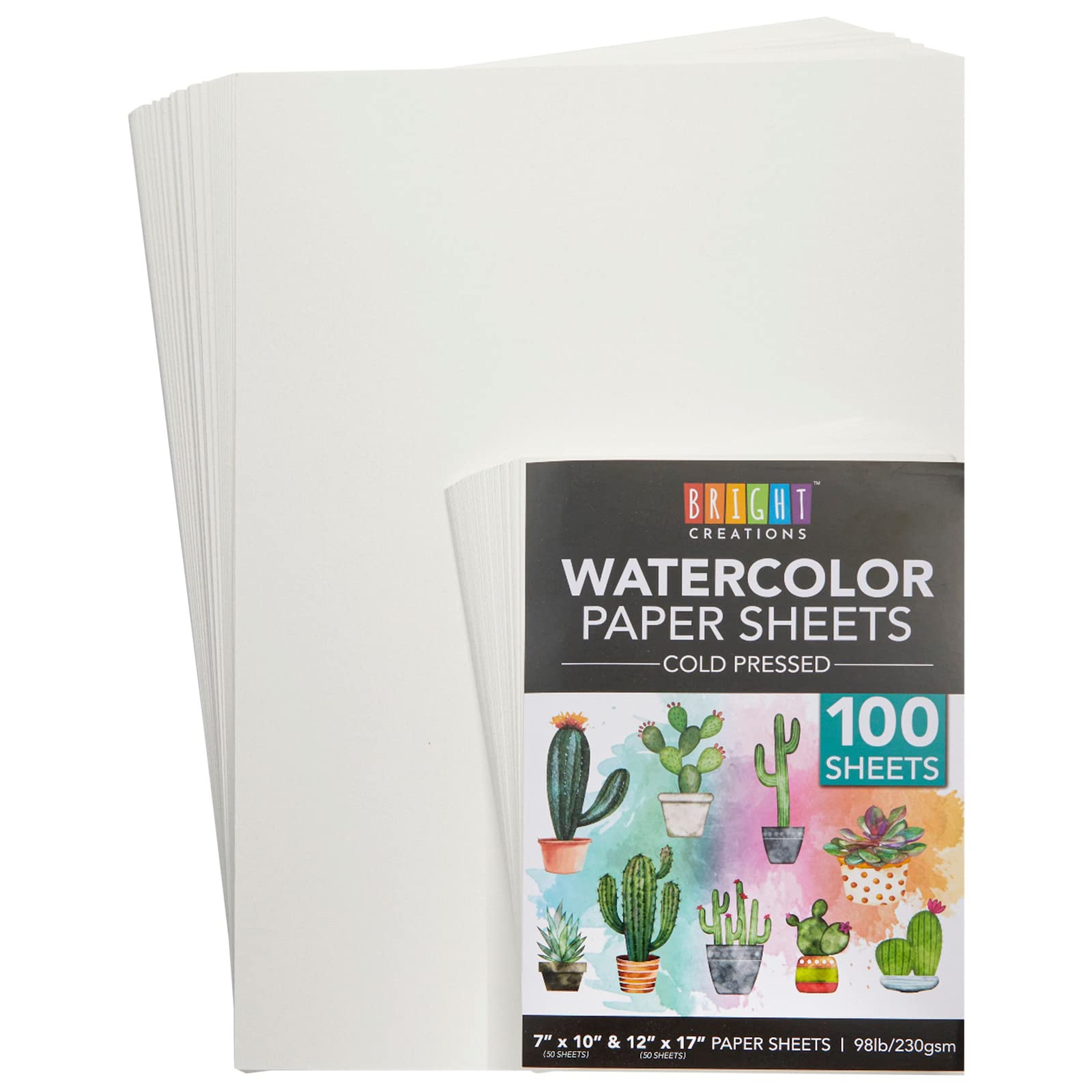 Photo 1 of 100 Sheets Cold Pressed Watercolor Paper (7x10 inches, 12x17 inches)