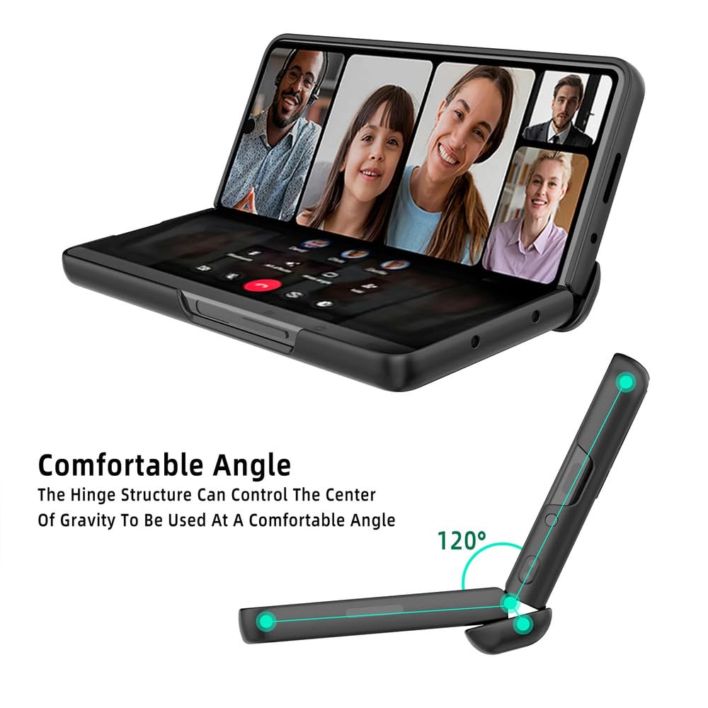 Bisagra Carcasa De Equipaje Membrana Vidrio Templado Incorporado Funda para Teléfono con Pantalla para Samsung Galaxy Z Fold 5 4 3 Funda Protectora, Negro, para Samsung Z Fold4