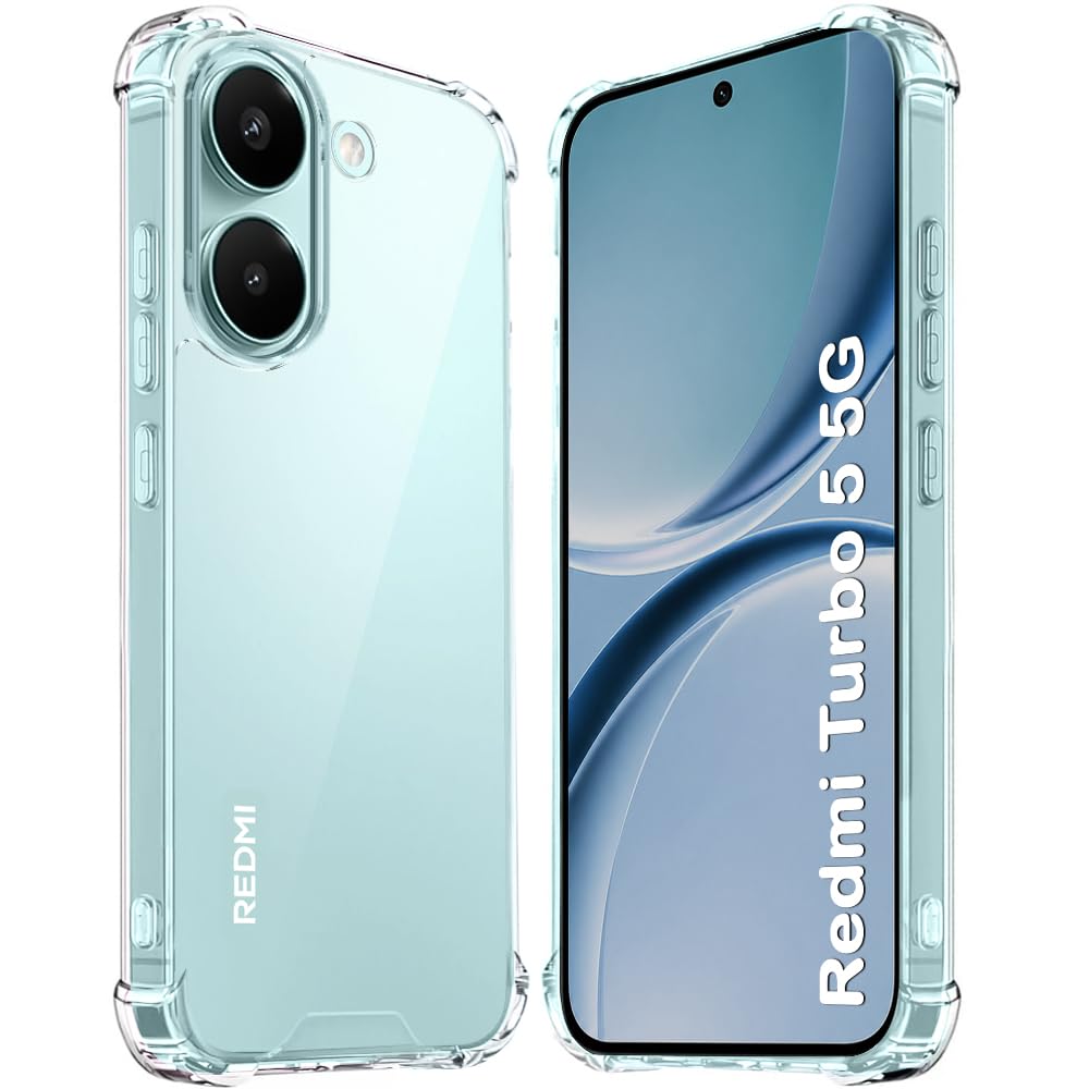 TheGiftKart Crystal Clear Back Cover Case for Mi Redmi Turbo 5 5G / Poco X8 Pro 5G | 360 Degree Protection | Shock Proof Design | Transparent Back Cover Case (PC & TPU, Transparent Bumper)-image-34