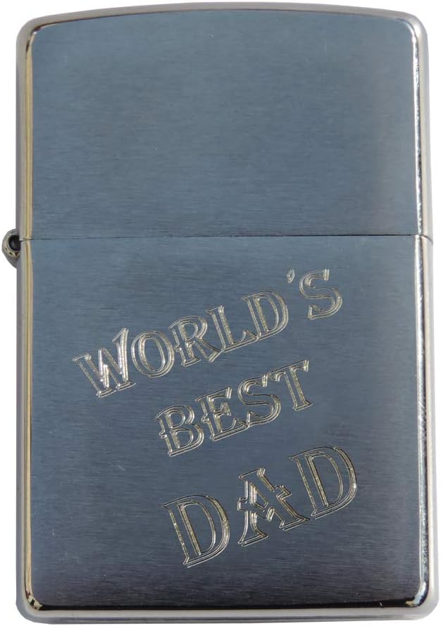 Zippo, brushed chrome, brushed, petrol lighter 'Worlds 'best Dad'