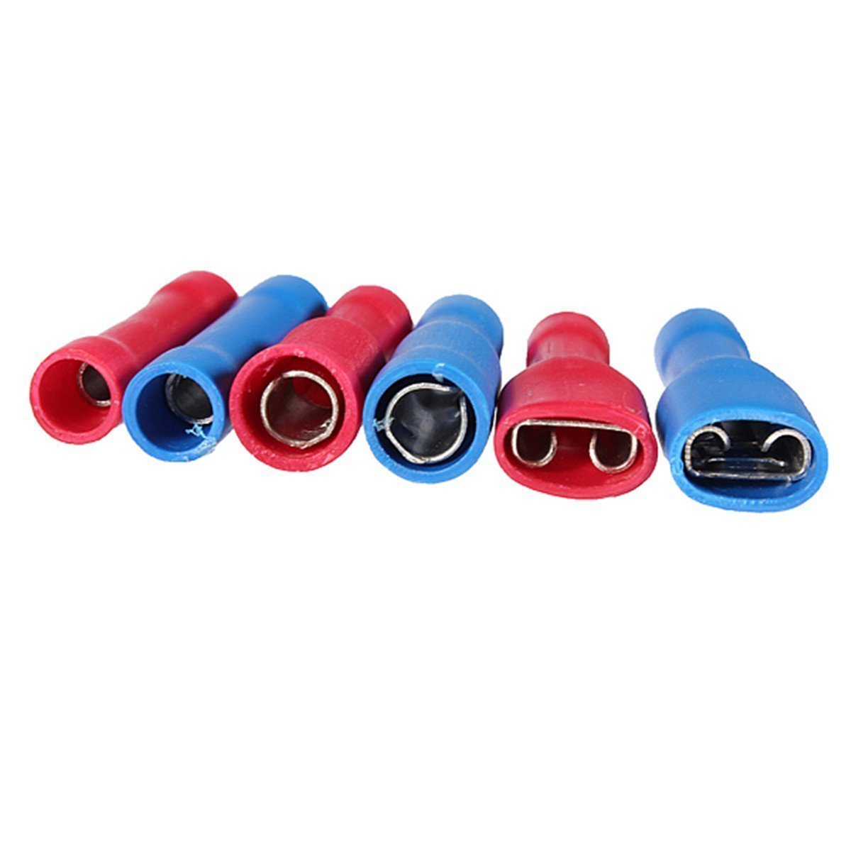 200Pcs/Set Red Blue Terminators Assorted Insulated Spade Ring Connectors Crimp Electrical Cable Wire Terminals Kit