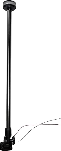 Miniatura 9 de Pactrade Marine Luz de anclaje de popa plegable para barco, luz de anclaje LED blanca redonda, poste ajustable, USCG, 2 NM, para yate, pontón y