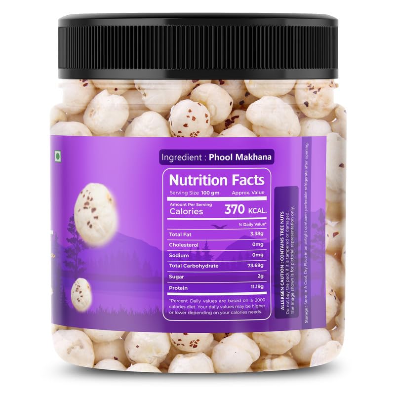 Image of FARM COVE Natural High Protein Phool Makhana 250G| Foxnuts, Lotus Puffs | Foxnuts, Lotus Puffs | Rich in Calcium, Maintains Weight, Healthy Snacks