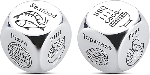 Regalo de aniversario para una cita nocturna para pareja, decisión de comida, 2 dados para él, novia, novio, cumpleaños, día de San Valentín, regalo