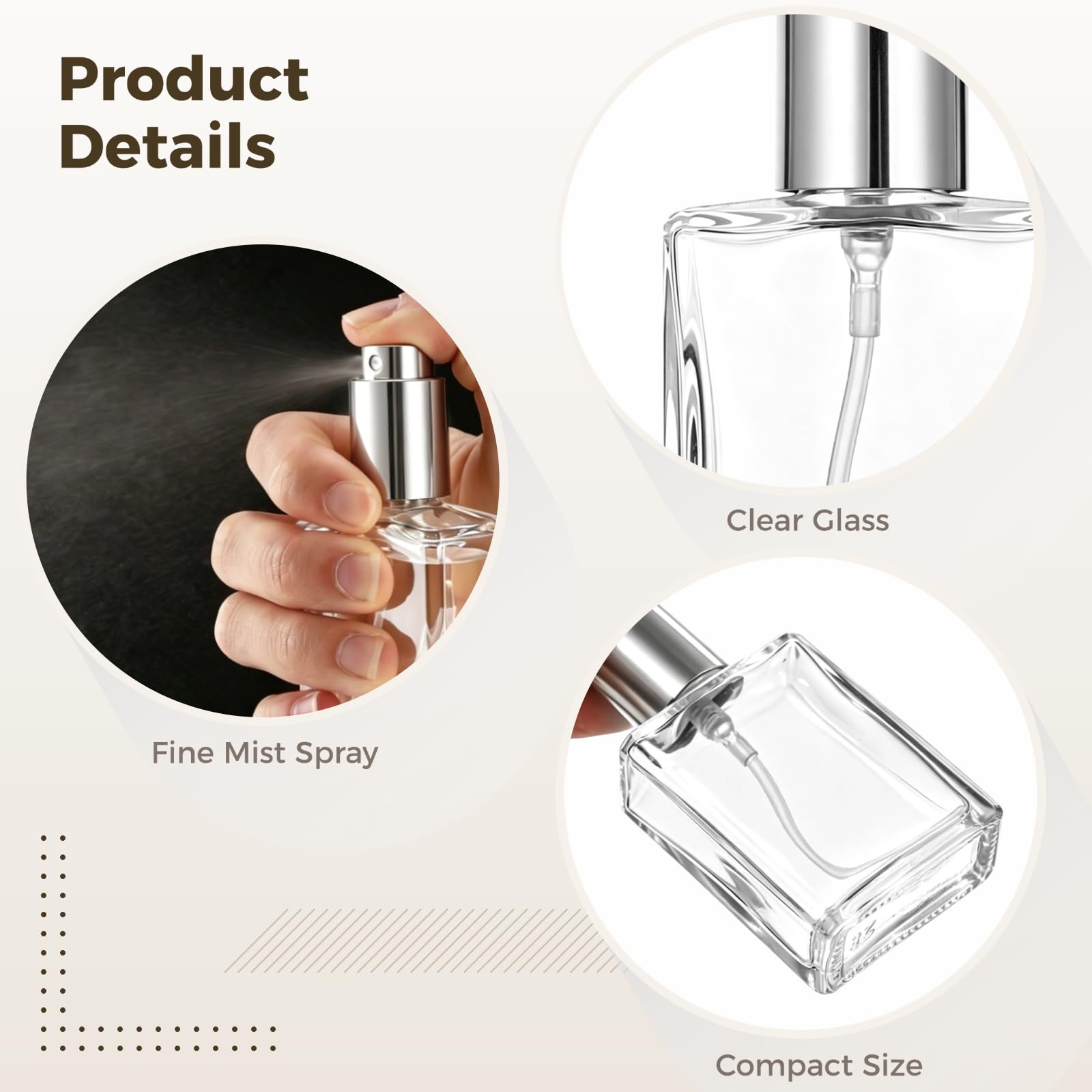 32 Stück Parfüm-Sprühflaschen aus Glas für ätherisches Öl und Kosmetik, 15 ml, nachfüllbarer Zerstäuber mit 15 Dosierwerkzeugen, klare quadratische Reisebehälter, feiner Sprühnebel, tragbare