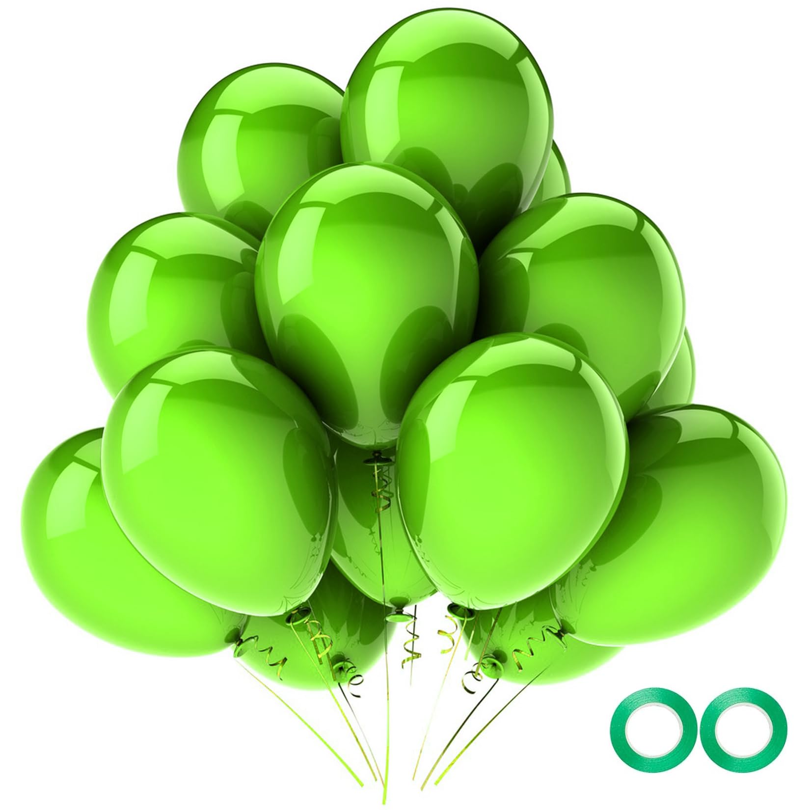 100 Stück Hellgrüne Luftballons,12 Zoll Babygrüne Latex Party Ballons Helium Qualität für Party Dekoration wie Geburtstagsparty,Baby Shower,Hochzeit,Halloween oder Weihnachtsparty (mit GreenRibbon)