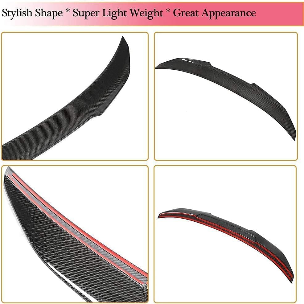 Sport Rear Spoiler Lip Gloss Black For Mercedes C