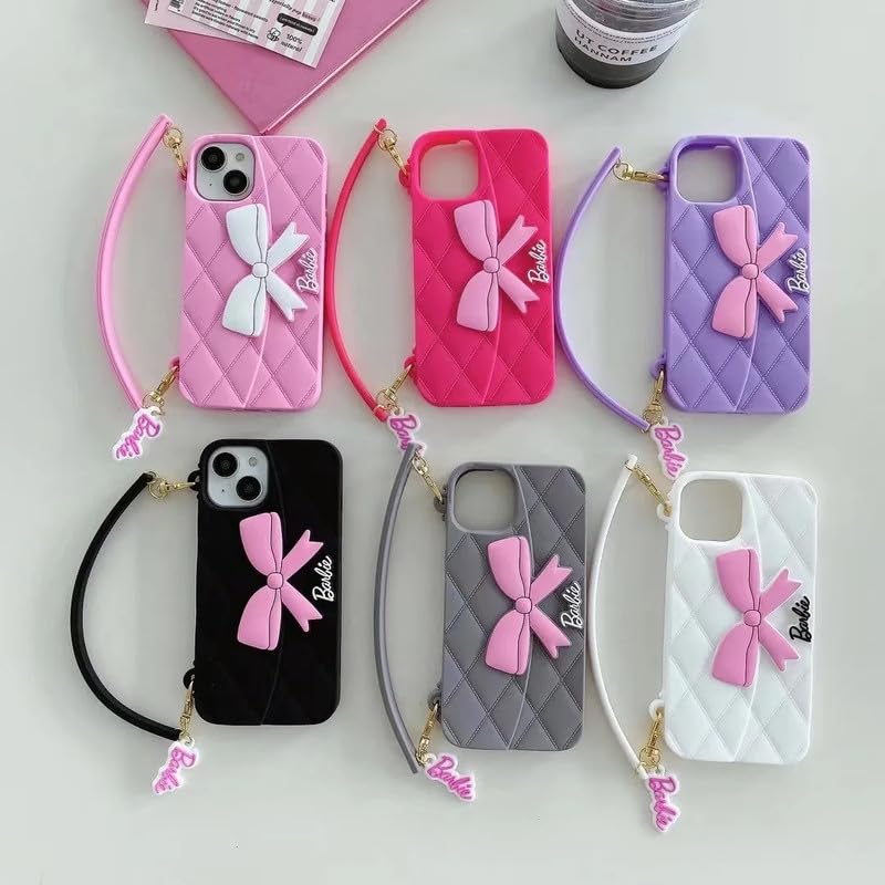 Image of COVERLY Luxury Vibe Cute Sling Bag Doll Chic 3D Phone Case for iPhone 15 Pro Max Purse Wallet Strap Case Phone Chain Cover | Fashion iPhone 15 Pro Max Bow Case | Stylish iPhone 15 Pro Max Case Girls