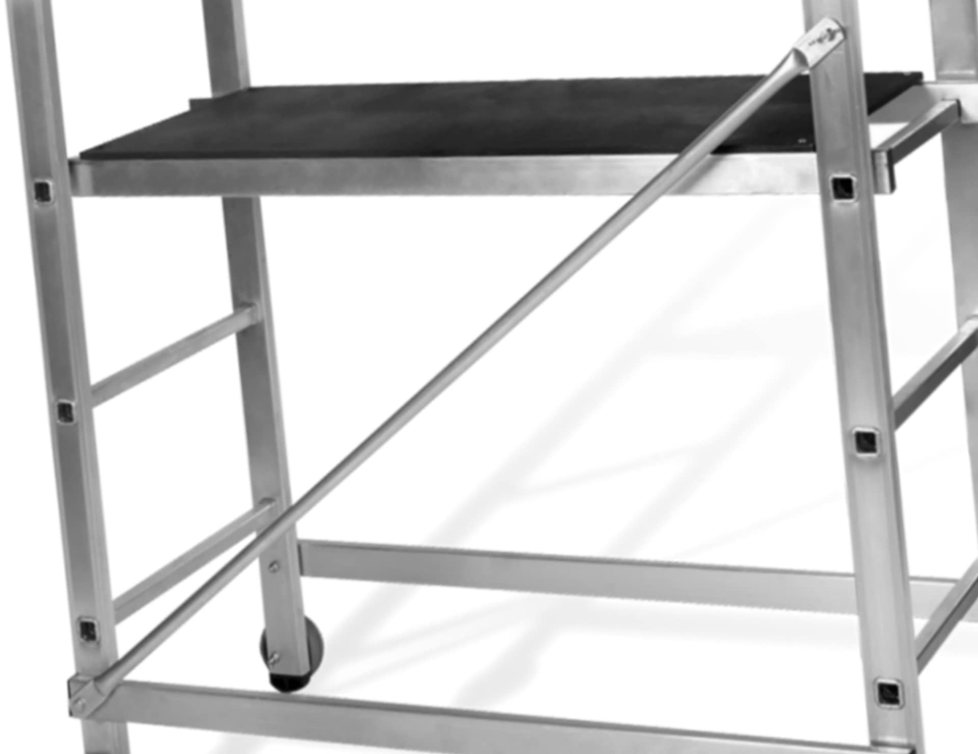VITO – Andamio rodante, altura 3 m, escalera de andamio de trabajo, aluminio, carga 120 kg, trabajos de bricolaje, astillero de jardín