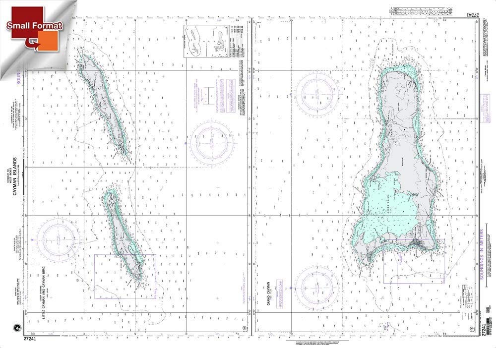 Paradise Cay Publications NGA Chart 27241: Little Cayman and Cayman BRAC, Approx. Size 21