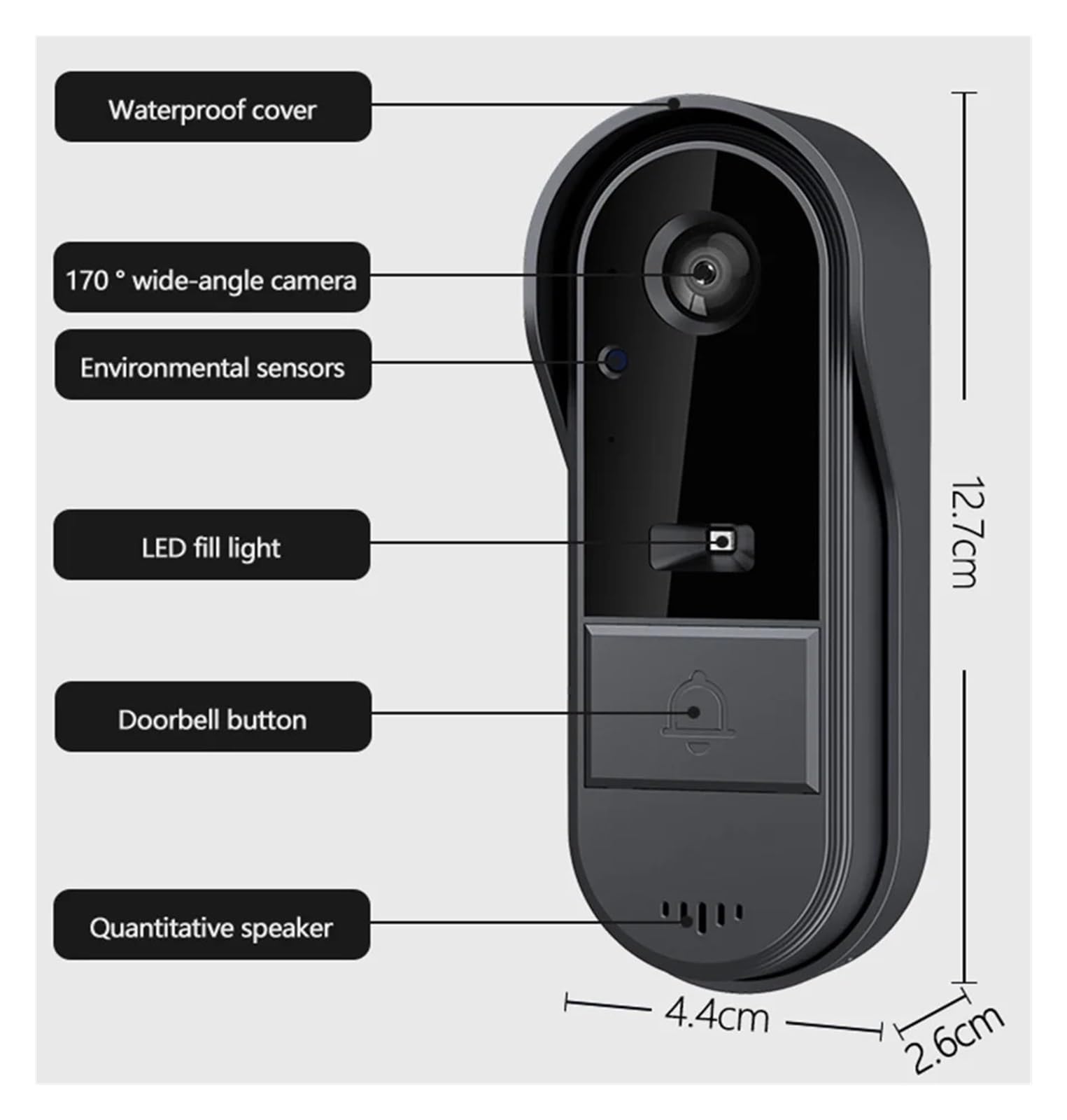 Caméra d'interphone vidéo sans Fil Intelligente WiFi
