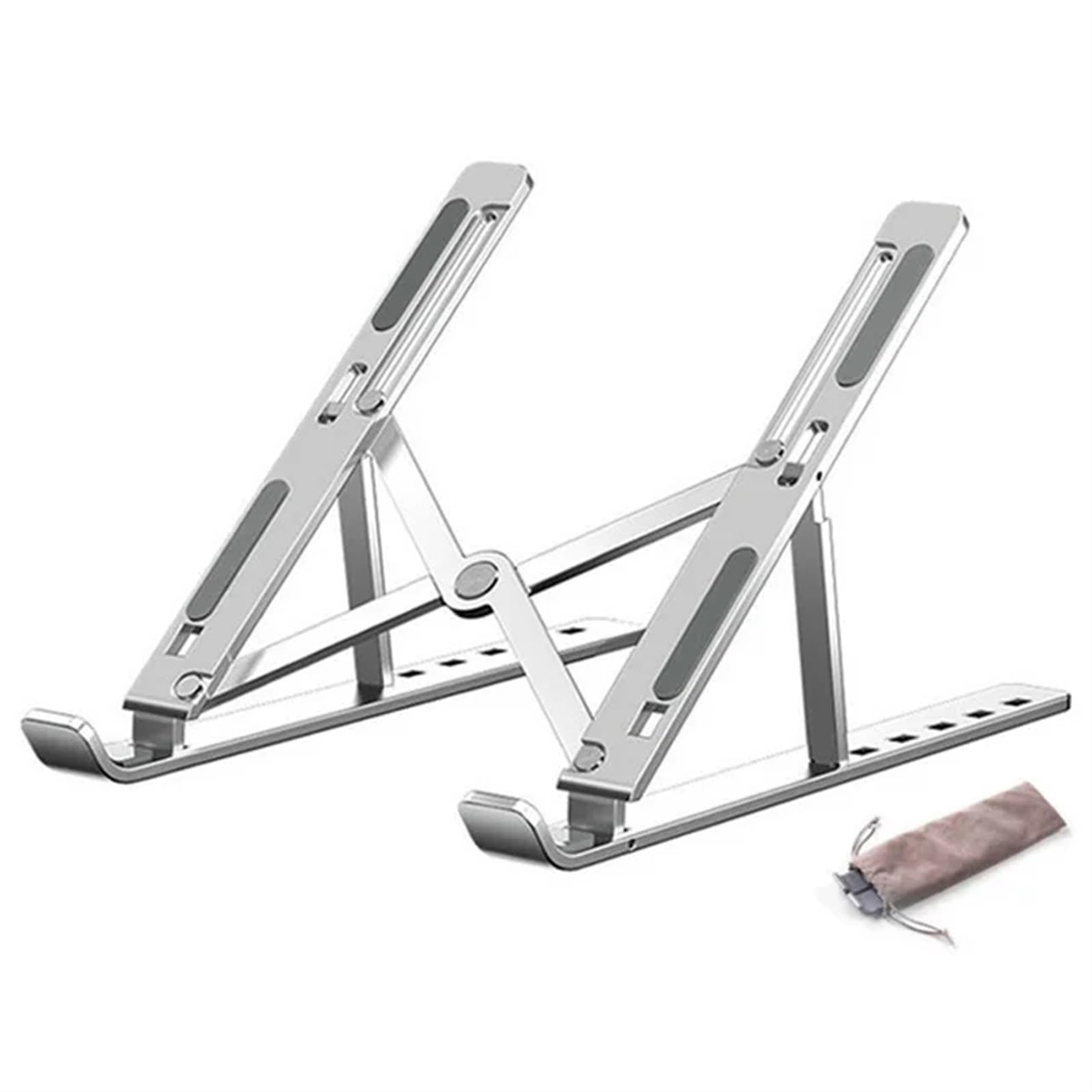 Gsclz Alloy Silver Laptop Holder Aluminum Alloy Portable Laptop Stand Notebook Foldable Tablet Bracket Laptop Holder Bracket Laptop Stand For Laptops(Alloy Silver)