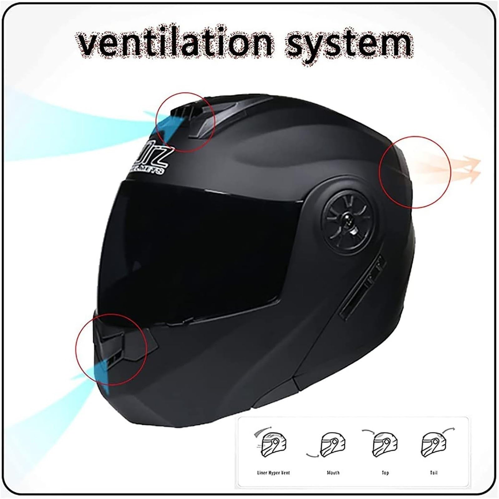 ARZARF Modularer Motorradhelm - DOT/ECE Geprüft Mit Doppelvisier