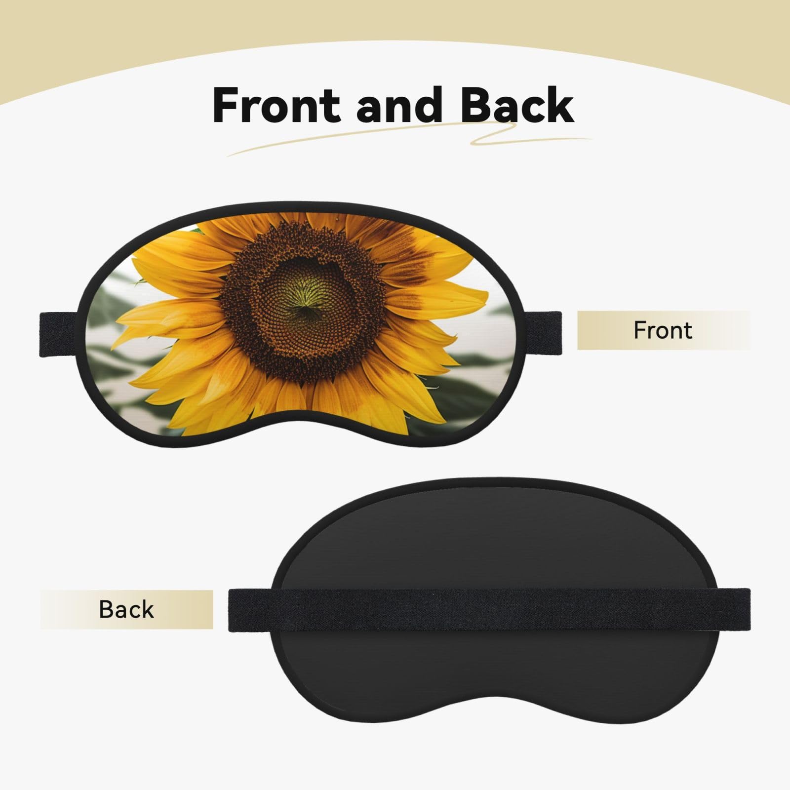 Sleep Mask for Side Sleeper Silk Sleeping Eye Masks with Elastic Strap Super Soft Eye Sleep Shade Cover Bloom Sunflower Blackout Night Blindfold for Women Men Travel
