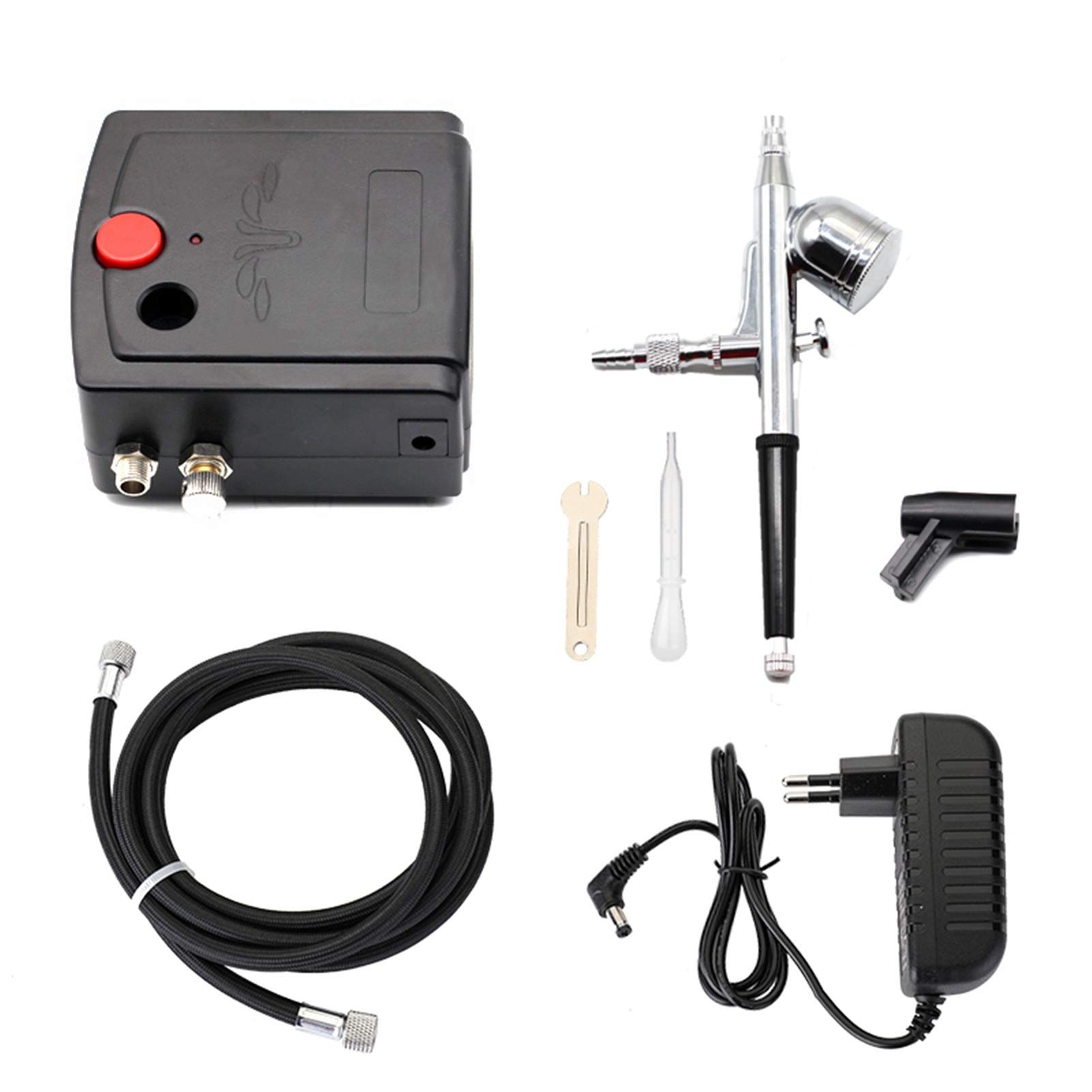 Genérico Accesorios para aerógrafos Gravedad Feed Dual Acción Aerógrafo con compresor Pintura Spray Airbrush Kit Tatuaje Nail Spray Pen Set Beauty Inkjet Coche Reparación Herramienta (Color : G)